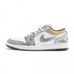 Jordan Air Jordan 1 Vintage Basketball Shoes Unisex Low top White 553558-152(Team210-) 44