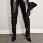 Mood Suur Suurus 34-43 Uus Mood K&otilde;rge Kontsaga Naiste &Uuml;le-p&otilde;lve Saapad Nahast Stiletto P&otilde;lvsaapad S&auml;&auml;resaapad T&uuml;drukutele Zapatos Mujer 34