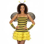 Mesilase kost&uuml;&uuml;mikomplekt Mesilase peokleit Antennidega peapael Tutu kleit Liblika tiivad Halloweeni Cosplay peo rekvisiidid S kollane