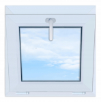 Valge PVC tilt-and-turn aken 60x60 Uus 600x600, &Uuml;levalt avanev kahekordse klaasiga