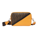 Fendi Monogrammi Logo FF Mustriga Tr&uuml;kitud Nahast Kaamerakott Meeste &Otilde;lakott Oranž Pruun 7M0286-ALKA-F1KJS Basic Set (Bag+Dust Bag)