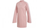 Adidas Originals Pikkade varrukatega kleidid Naiste Roosa &Uuml;mmarguse kaelusega M&otilde;&otilde;dukas L&uuml;hike ED4783 32