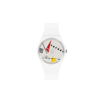 Swatch Kvartsmehhanismiga Klassikaline Retro Trend Unisex K&auml;ekell 34 mm Valge sihverplaat Biokeraamiline korpus Bio-p&otilde;hine materjalist rihm Unisex k&auml;ekellad SO31W106 SO31W106