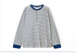 Klassikaline Ameerika Retro Triibuline Meeste Henley Pikkade Varrukatega Puuvillane Meremehes&auml;rk L sinine/valge
