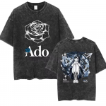 Jaapani Ado MAAILMATUUR Merch T-s&auml;rk Mehed Naised R&otilde;ivad Retro Pesitud T-s&auml;rk Vabaaja &Uuml;le suuruse L&uuml;hikeste varrukatega T-s&auml;rgid Streetwear M