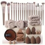 Professionaalne meigivahendite komplekt 40 tk meigipintsel, meigisvamm, peapael, n&auml;opuhastustarvikud 40pcs