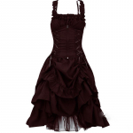 Naiste viktoriaanlik gooti kleit Vestidos Retro Lolita Palace Court Princess Halloween Punk Cosplay pikk p&auml;ikesekleit S veinipunane v&auml;rv