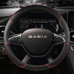 Mikrofiiber nahast auto roolikatete Dacia Logan Sandero Duster Lodgy Jogger Dokker Spring 2017-2024 Autotarvikud punane