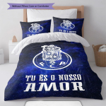 FC Porto logo Voodipesu Tekikomplekt Tekikate Padjap&uuml;&uuml;r Kodukaunistus S&uuml;nnip&auml;evakingitus (1 * tekikott + 2 * padjap&uuml;&uuml;ri, ilma s&uuml;damikuta) 135x200cm