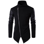 Kevad S&uuml;gis Mood Must Lapiline Nahast Pullover Meeste Punk Mootorrattur Slim Fit Kudum Kampsun Vabaaja T&auml;navastiil Top M must
