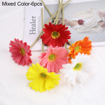 6 tk Gerbera kunstlilled Aia kaunistus INS stiilis kunstlilled Pulmakaunistused Kontori kodu kaunistamise aksessuaarid (as the picture,6pcs)