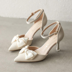 Keskmine konts Kingad Naiste Kingad Trend Terav nina Liblikas Stilettod Elegantne Kleit Pulmad Pruudipidu Valge Disainer 35 beež