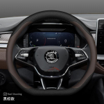 BPCN4 Nahast Auto Roolikate Skoda Karoq Enyaq Superb Enyaq Kodiaq Scala Fabia Octavia 2024 2025 2026 Tarvikud black
