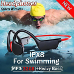 Luujuhtivusega peakomplekt IPX8 MP3 32 GB Bluetooth 5.3 Traadita ujumispeakomplekt mikrofoniga Veekindel treeningujumiseks oranž