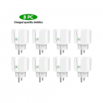 (8 tk)Tuya WiFi nutipistik 16A/20A EL nutipesa toite j&auml;lgimise, taimeri ja h&auml;&auml;ljuhtimisega via Alexa, Google Home, Yandex