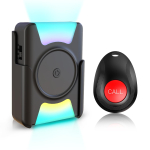 Daytech CC21 LED vilkur uksekella vibratsiooniga hooldaja kutse pager eakatele kurtidele vali heli haigla restorani kliiniku kohviku kasutamiseks must