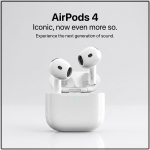 AirPods 4 TWS juhtmevabad Bluetooth-k&otilde;rvaklapid H2 kiip ANC aktiivne m&uuml;rav&auml;hendus ruumiline heli IP54 veekindel USB-C laadimiskarp j&otilde;uandur valge