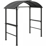 Grill varjualune, 2 k&uuml;lgriiulit, konksud, terasraam, 1,1 x 2,3 m, tumehall 233 x 110 x 235 cm tumehall v&auml;rv