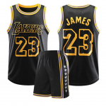 (L) Lakers # 23 LeBron James Korvpallis&auml;rk T&auml;iskasvanud Lapsed Komplekt 24