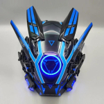 Uus Cyber Punk kiiver-mask Samurai Robot Tehnoloogia Shinobi Eripunk Techwear LED-valgustusega mask Laste Cosplay J&otilde;ulud Laste m&auml;nguasjad Kingitused sinine