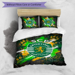 Sporting CP FC Prinditud 3-osaline Voodipesukomplekt Hingav Tekikate Padjap&uuml;&uuml;ridega Dekoratiivne Voodipesu Magamistoa Kodu jaoks 135cm*200cm