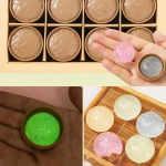 24 tk/komplekt Pehmed Armsad Mini Pelmeenid Squishy Toidukuju Pigistatav Squishy Kristalliline Sai Steameri Tangidega Fidget Sensoriline beige