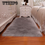 Pehme kunsthirvenahast vaip tooli kate Magamistoa matt Kunstlik soe karvane vaip iste soe 90cm*60cm gray