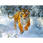 Teemantmaal Tikand Jooksev Tiiger N&auml;put&ouml;&ouml; Kingitus Teemantristpistes Kodukaunistus 20X30CM