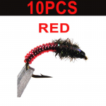 10tk #12 Roosa Punane Purpur Caddis Vastne Chironomid Midge Pupa Summer Sebra Nymph Forell K&auml;rbsed K&auml;rbsep&uuml;&uuml;gi konks