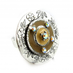 Les Tr&eacute;sors De Lily [E0605] - Bague Cr&eacute;ateur 'Geisha' Marron pruun