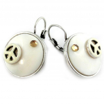 NOA [G0367] - Dormeuses Cr&eacute;ateur 'Nacre en Folie' blanc valge