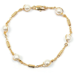 Les Tr&eacute;sors De Lily [L4337] - Bracelet Plaqu&eacute; Or 'Sissi' blanc dor&eacute; - 6 mm kuld