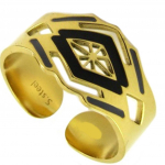 Les Tr&eacute;sors De Lily [P7038] - Disainer terass&otilde;rmus 'Boho' must hall kuld - laius 10 mm must