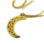 Les Tr&eacute;sors De Lily [P8061] &ndash; kuldne Luna terasest kaelakee &ndash; 20x13 mm kuld
