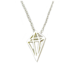 7bis [Q6154] - K&auml;sitsi valmistatud  Origami  kaelakee (teemant) h&otilde;be - 14x8 mm h&otilde;be