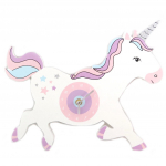 Les Tr&eacute;sors De Lily [P9447] - puidust kell 'Licorne My Unicorn' valge roosa - 34x28x2 cm Heleroosa