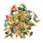 50 tk v&auml;rvilised lihvitud kristallist tilk Klaasfiligraansed lillem&uuml;tsid rippuvad amuletid 19x8mm mitmev&auml;rviline