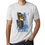 Meeste Vintage T-s&auml;rk Graafilise T-s&auml;rgiga Ottawa Elustiil Vintage Valge M anti-flash valge v&auml;rv
