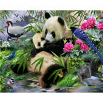 T&auml;ielik 5D Teemantmaaling Loom Panda Teemanttikandid Ristpistes Kodukaunistus K&auml;sitsi valmistatud kingitus 25x30cm