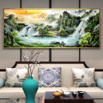 Huacani DIY maastik Teemantmaal T&otilde;usev p&auml;ike T&auml;is&uuml;mmargused teemandid tikandid Elutoa kodukaunistus 50*120 CM