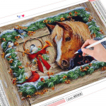 Teemantmaali hobune t&auml;ispuur k&auml;sit&ouml;&ouml; kivist komplekti m&uuml;&uuml;k Teemanttikandid looma mosaiik linnud j&otilde;ulukink Full Round 20X30CM