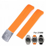 21MM T-Touch II seeria T013420A T047420A T013420 T047420 seeria silikoonkummist kellarihm k&auml;ev&otilde;ru k&auml;ev&otilde;ru T013 T047 jaoks T013-21MM-With Buckle oranž