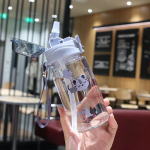 550 ml beebi joogitops Cute Tiger Print Lastele Kooli joogivee k&otilde;rrepudel Lekkekindel beebitass &otilde;larihmaga sinine