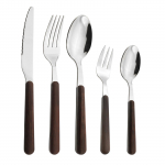 Puidust k&auml;epide roostevabast terasest s&ouml;&ouml;giriistade komplektiga h&otilde;bekuldne s&ouml;&ouml;giriistad &otilde;htus&ouml;&ouml;k teelusikat&auml;is koogikahvel Paks k&auml;epide igap&auml;evane kasutamine 1 Set pruun/h&otilde;be