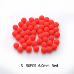 50 tk ujuvad Bobbers Fishing Fluorescent Drift Ball Fishing Float Foam pallid 8.7mm punane