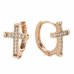 Kinel Cubic Zircon Full Pave Stud Stud K&otilde;rvar&otilde;ngad Naistele Cross Ehted roosa kuldne v&auml;rv