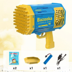 Bubble Gun Rocket 69 auguga seebimullidega kuulipilduja kujuga automaatne puhur koos kergete m&auml;nguasjadega lastele Pomperos lastep&auml;eva kingitus sinine