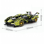 8553-1 Lamborghini V12 sportautomudel, mis &uuml;hildub kokkupandud ehitusplokkidega m&auml;ngupoisi kingitus