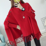K&otilde;rge kraega mantel kampsun naised kannavad lahtist pulloverit s&uuml;gis- ja talvekudumine mantel tutiga pullover sall nahkhiire kampsun naistele One Size must