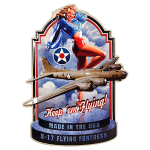 Les Tr&eacute;sors De Lily [A3204] &ndash; Retro metallist tahvel &bdquo;B-17 Flying Fortress&rdquo; vintage sinine &ndash; 60x45 m sinine